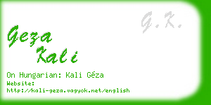 geza kali business card