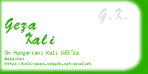 geza kali business card